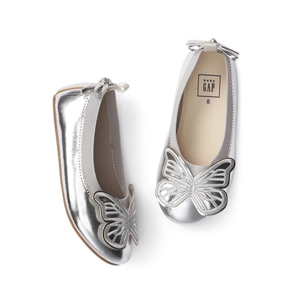 GAP Other - GAP Kids Silver Butterfly Ballerina Flats